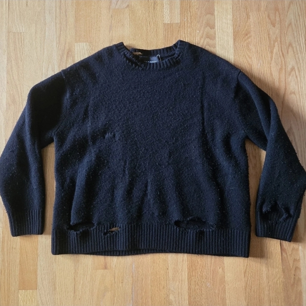 A-Cold-Wall Limited Men's Medium Oversized Wool Blend Distressed Sweater